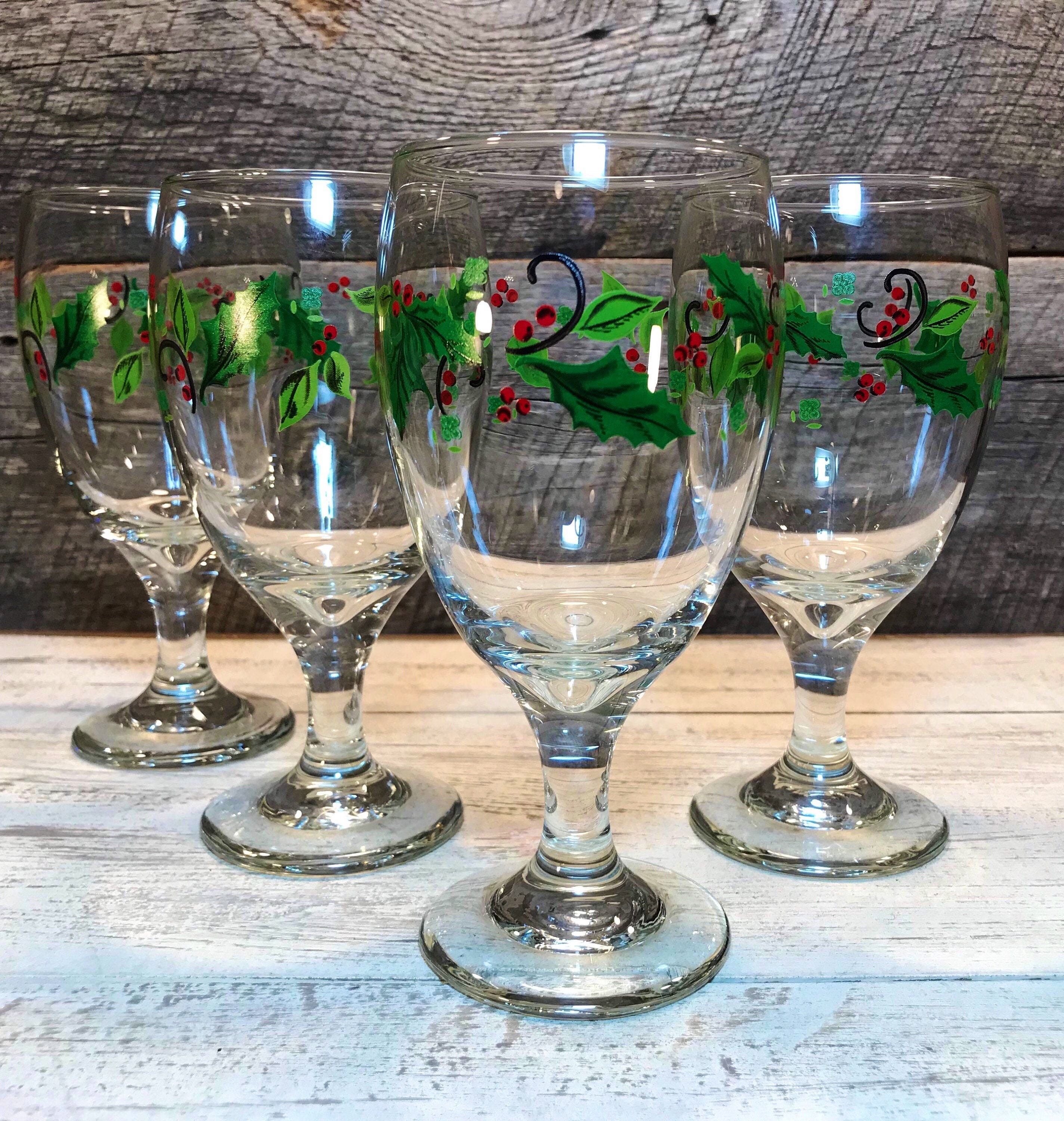 Shark Tank Holiday Holly Wine Glasses (2 Pack)