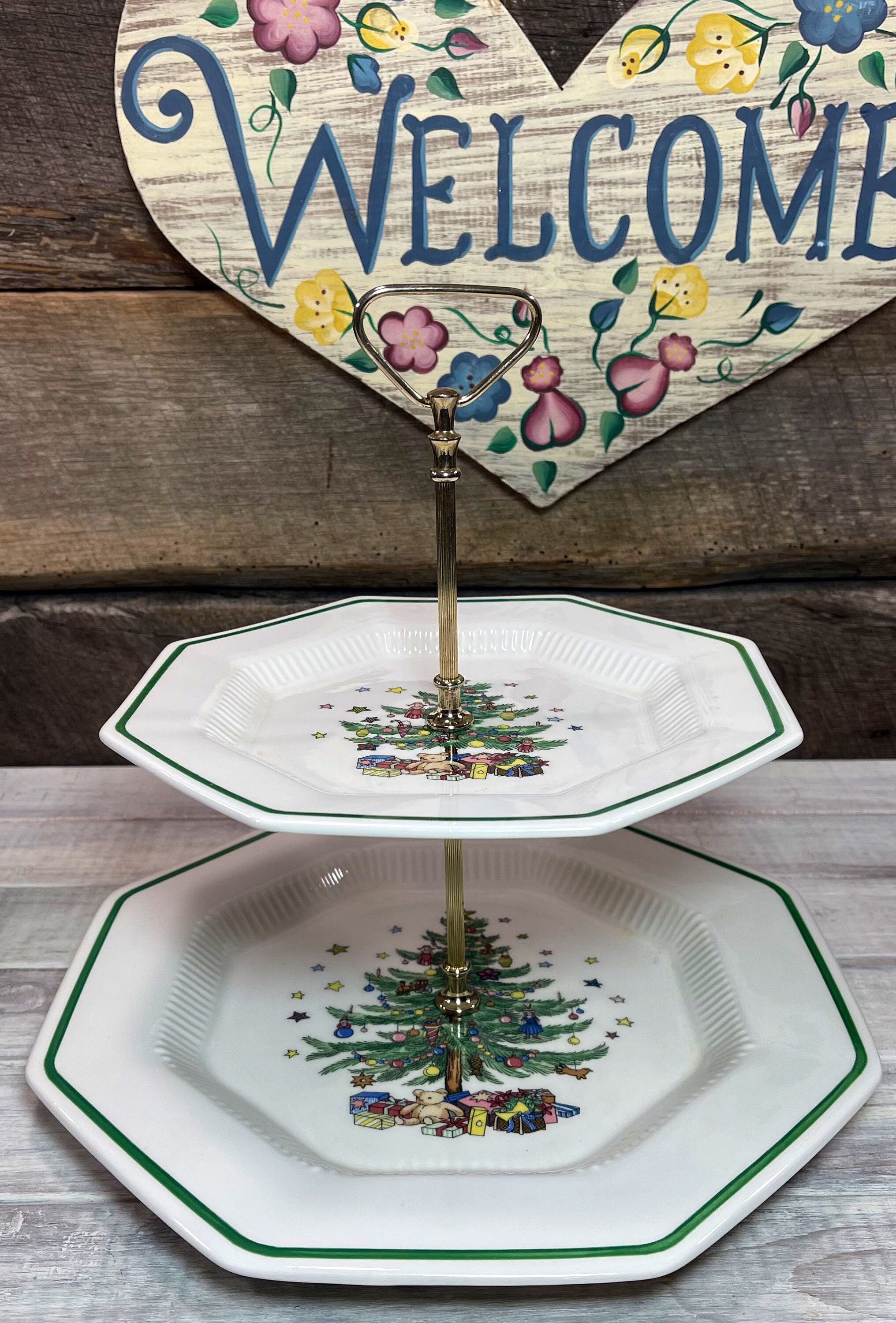 Nikko Christmastime Two Tiered Serving Tray, Christmas, Christmas