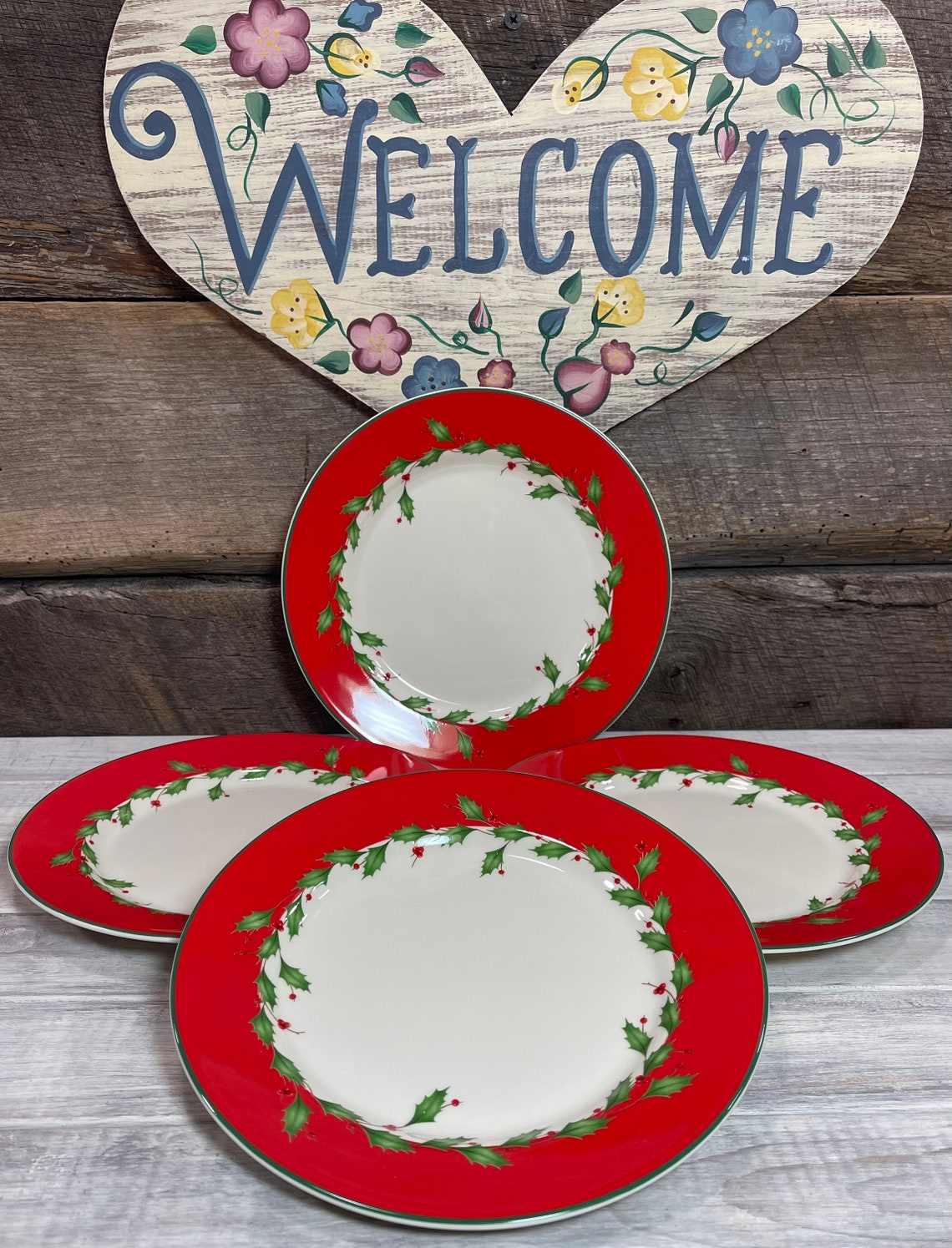 Set of 4 LENOX Holiday Accent Salad/dessert Plates Etsy
