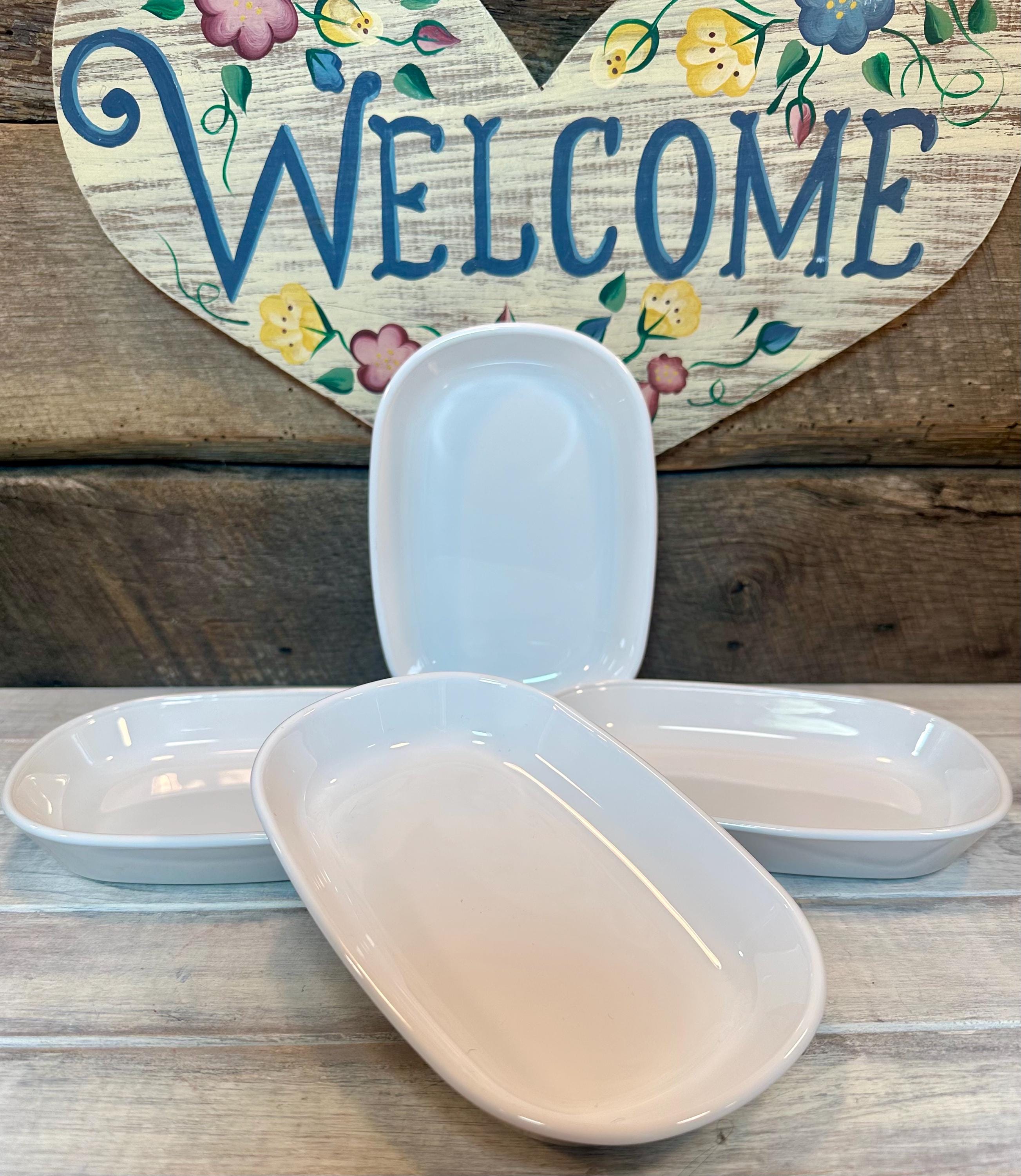 Set of 4 (four) Corningware Sidekick White Coupe Dishes