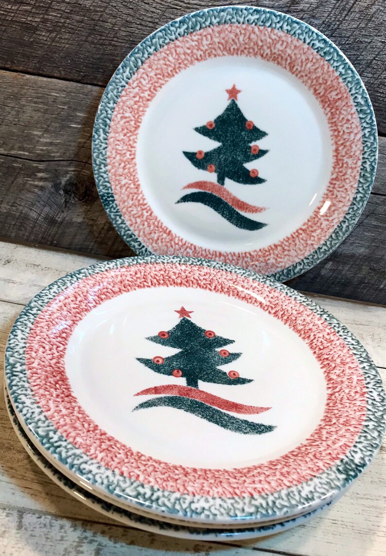 Set of 4 DINNER PLATES in the Gibson Christmas Star Pattern Etsy