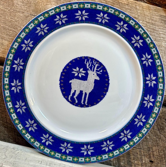 Set of 4 -snowfall SALAD PLATES by DANSK, Christmas Dishes