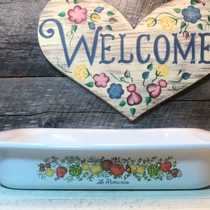 1970&#39;s LARGE 12.25&quot;X 10.25&quot; Spice of Life- Le Romarin Roaster-Rectangular Corningware, Cabin decor, Farmhouse, cottage core, 70&#39;s kitchen