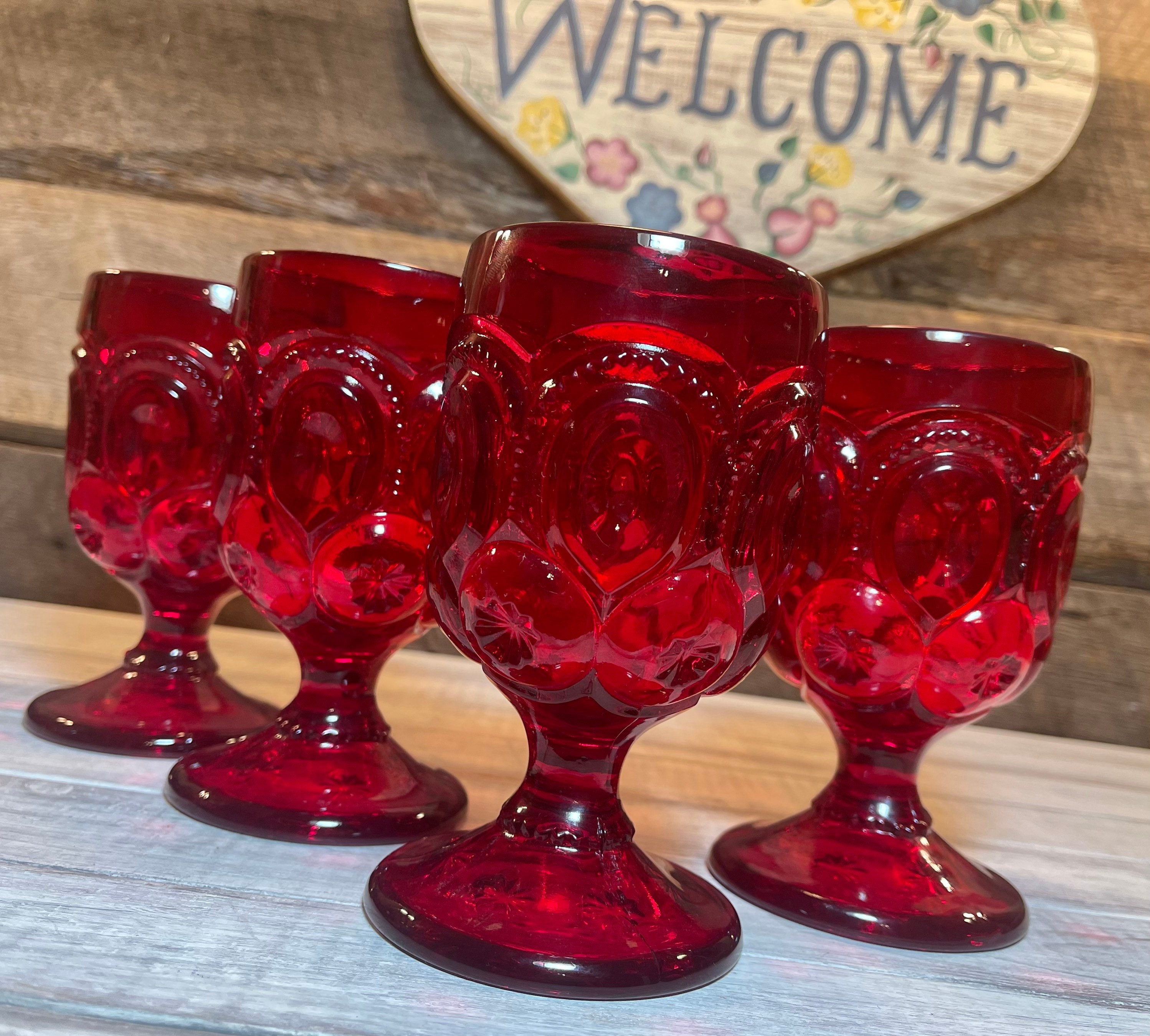 Red glass goblets new arrivals
