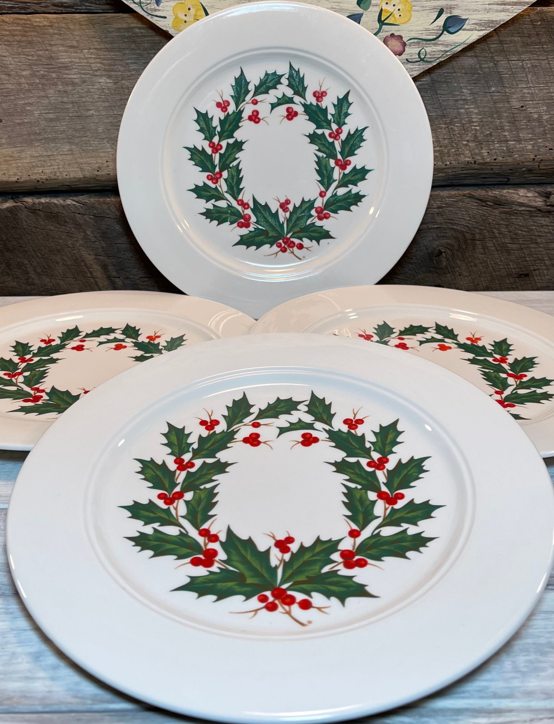 Vintage Lefton Christmas Tree Plates, Set of 6, Retro Holiday Tableware,  Festive Dinnerware, Holiday Decor, Retro Kitchenware 