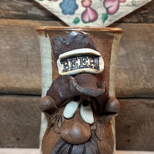 Vintage LARGE Mahon Made Ugly Face Pottery BEER Mug, 3D Mug, Beer, Craft beer, barware