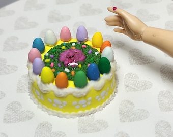 1:6 scale miniature Easter egg inspired cake