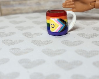 1:6 scale miniature Pride inspired tea in coffee mug