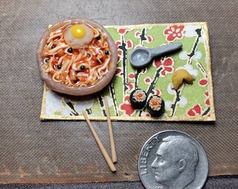 1:12 scale Miniature Asian meal, Miniature food, Miniature pho, Miniature soup