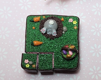 1:6 scale miniature adorable Easter bunny inspired cake