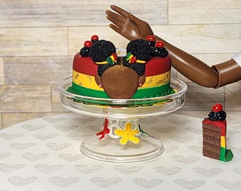 1:6 scale miniature beautiful African American child Black History Month inspired cake