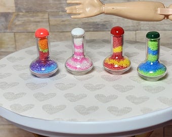 1:6 scale Miniature colorful sand art in a bottle