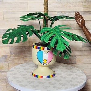 1:6 scale Miniature Pride inspired Monstera plant