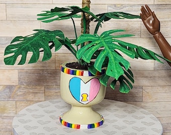 1:6 scale Miniature Pride inspired Monstera plant