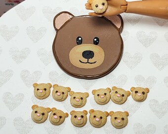 1:6 scale miniature bear cookies with bear serving tray