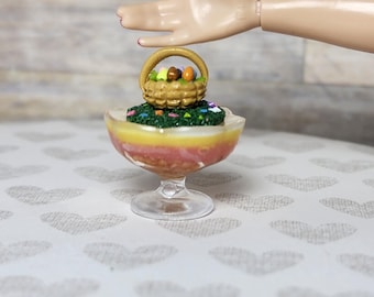 1:6 scale miniature Easter basket inspired gelatin treat