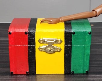 1:6th scale miniature Black History month inspired treasure chest