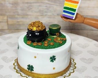1:6 scale shamrock St. Patrick's day inspired cake