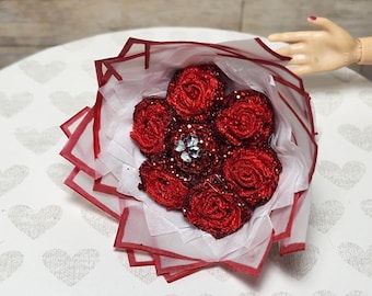 1:6 Scale Dollhouse Flowers, Miniature Bouquet