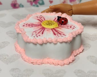 1:6 scale miniature adorable Daisy inspired flower cake