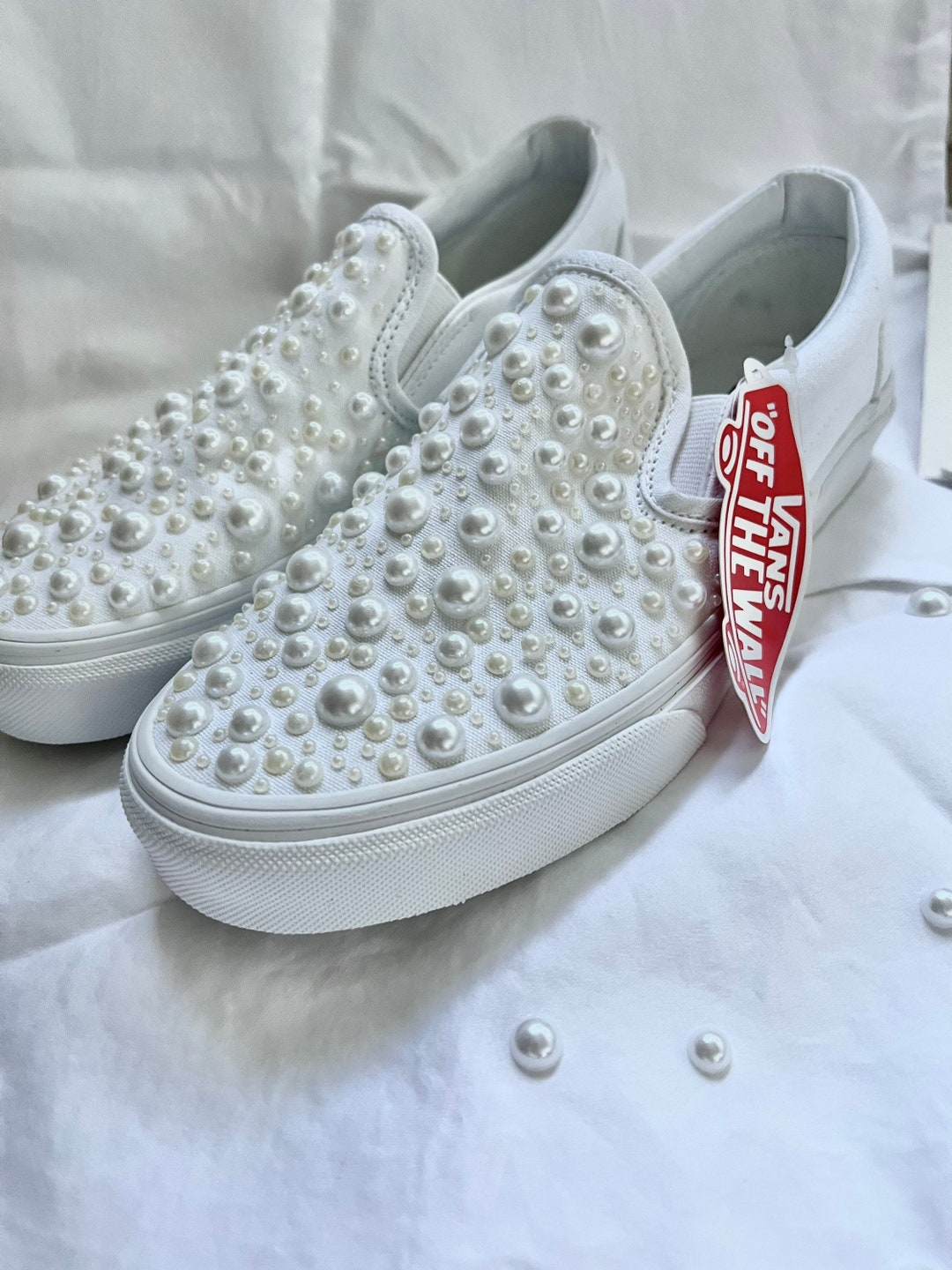 Pearl Embellished Platform Slip-Ons main image 0
