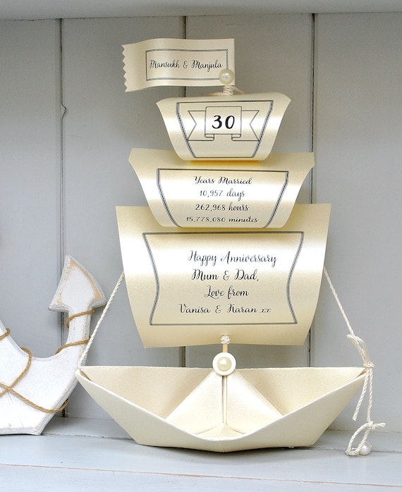 30th Wedding Anniversary Card Pearl Anniversary 30th Etsy