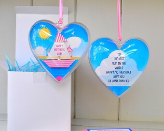 Seaside Paper Sail Boat Heart (Personalised Message, Confetti Details)