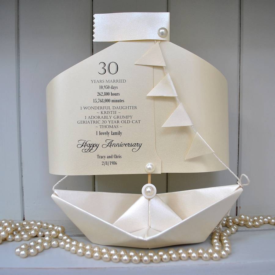 30th Wedding Anniversary Card Pearl Anniversary 30th - Etsy