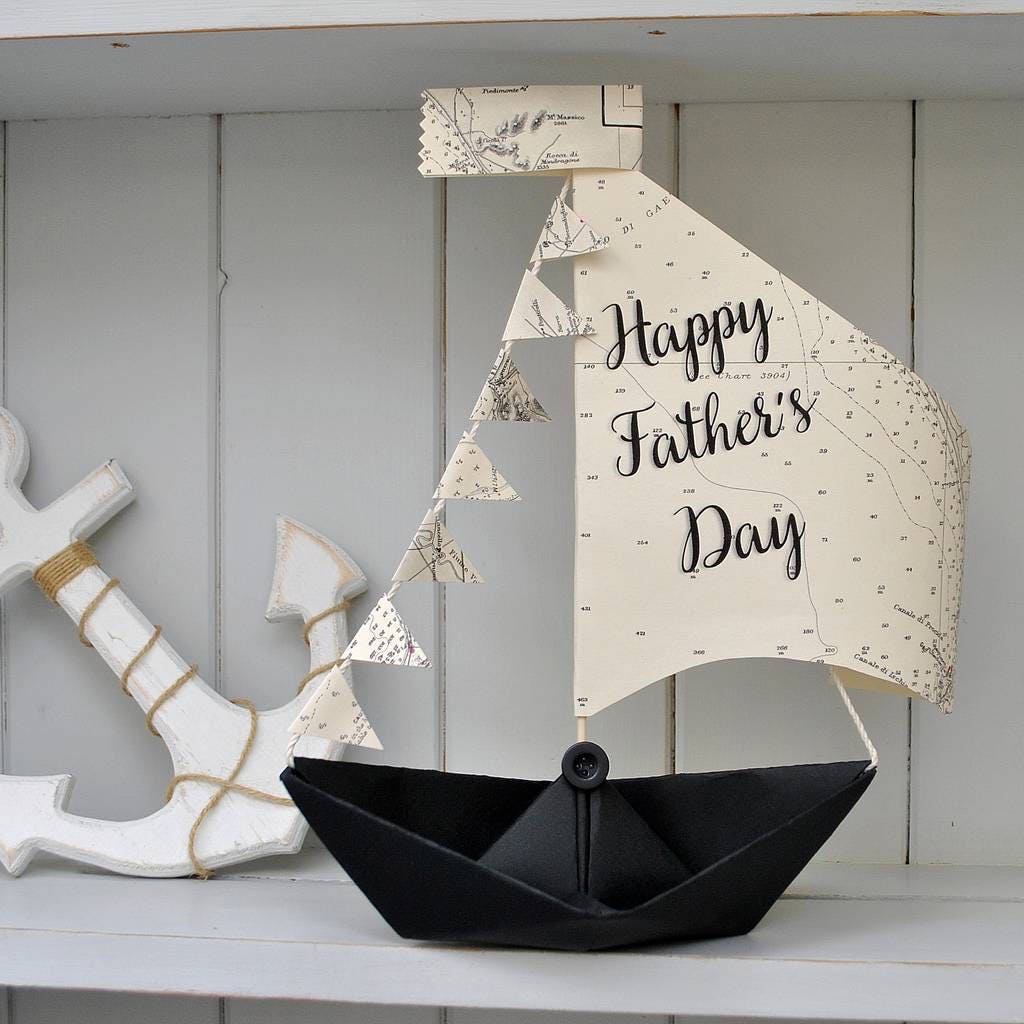 Personalised Father's Day Card Sailboat Card - Etsy UK