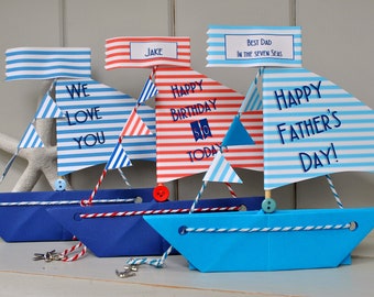 Personalised Unique Sail Boat Father's Day Card