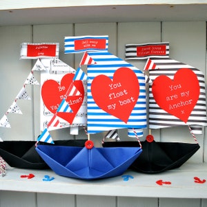 Personalised Heart Sail Boat Valentine's Day Card