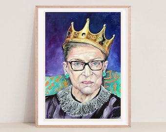 Lámina artística de RBG. Retrato de Ruth Bader Gisnburg. Arte feminista, lámina inspiradora, lámina de RBG, regalo feminista, regalo inspirador, regalo para abogado