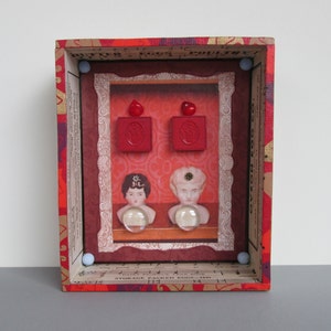 Assemblage Found Object Art Altered Cigar Box Recycled Vintage Objects OOAK