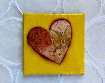 Heart Magnet Handmade OOAK Boho Art