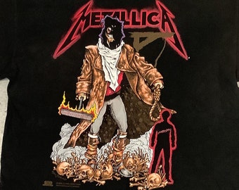 VINTAGE 1994 METALLICA “Unforgiven” RARE Pushead Design Band Tshirt Size Large