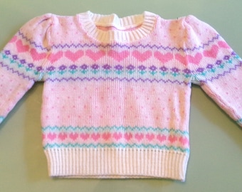Vintage 1980s ADORABLE child's pullover sweater by "CHILDWISE" size zero to 6 months
