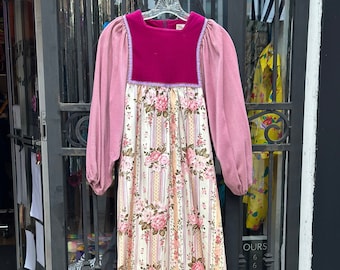 VINTAGE 1960&#39;s/70&#39;s Jane MARTIN Maxi DRESS, Size Small