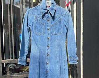 Cute VINTAGE Jean DRESS Original LANDLUBBER, Size Small