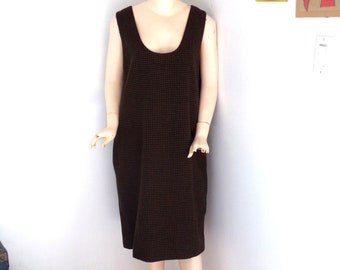 Vintage 1990s HARVE BENARD wool HOUNDSTOOTH Pinafore dress size 12