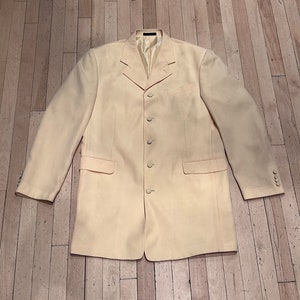 COOL Vintage 1980&#39;s Yellow ZOOT Suit Jacket By FALCONE, Size Large/38