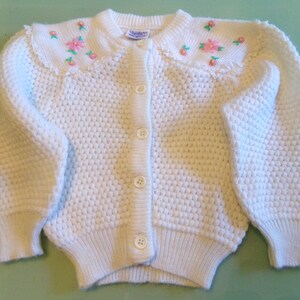 Vintage 1980s ADORABLE child's cardigan sweater by QUILTEX size 3 image 1