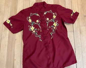 UNDERBAR Vintage DEADSTOCK Broderad Blus
