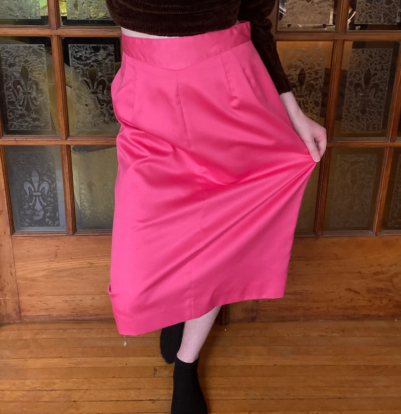 BUBBLEGUM PINK 1980s ROCKABILLY Pencil Skirt size Medium