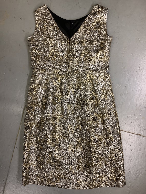 Elegant Vintage MCM GOLD and SILVER Sparkle Thread Brocade Dress Size Medium Elegant Vintage MCM GOLD and SILVER Sparkle Thread Brocade Dress Size Medium