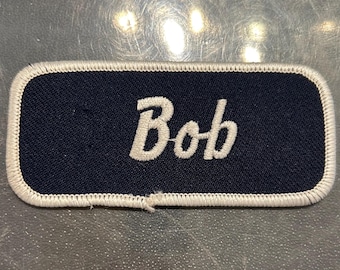 Retro DEADSTOCK 1970s &quot;BOB”  rectangular name  Patch