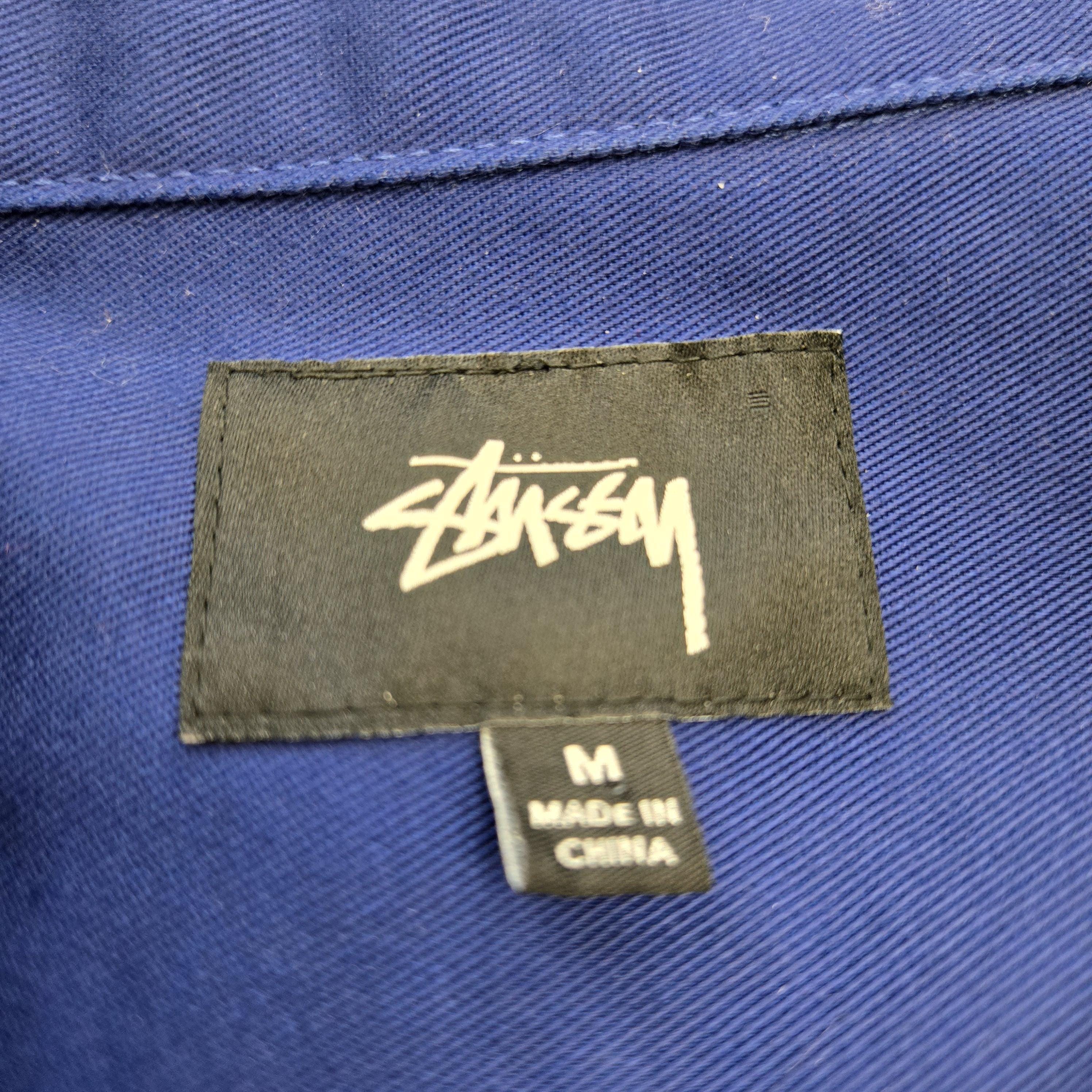 Retro 1990's Blue WORK JACKET by STÜSSY With Racing Checkers
