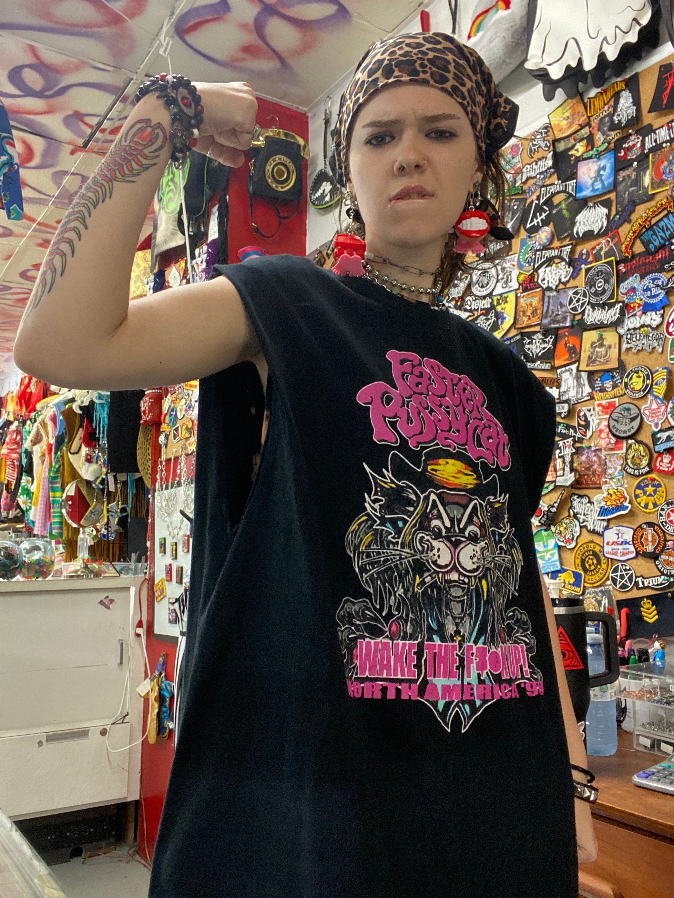 キラー 90年代 ヴィンテージ FASTER PUSSYCAT ツアー カットオフ T
