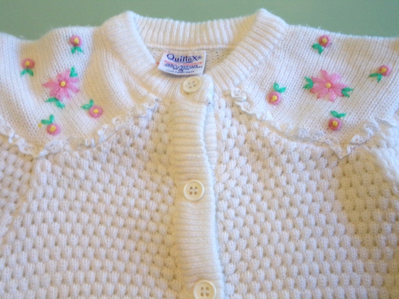 Vintage 1980s ADORABLE child's cardigan sweater by QUILTEX size 3 image 2