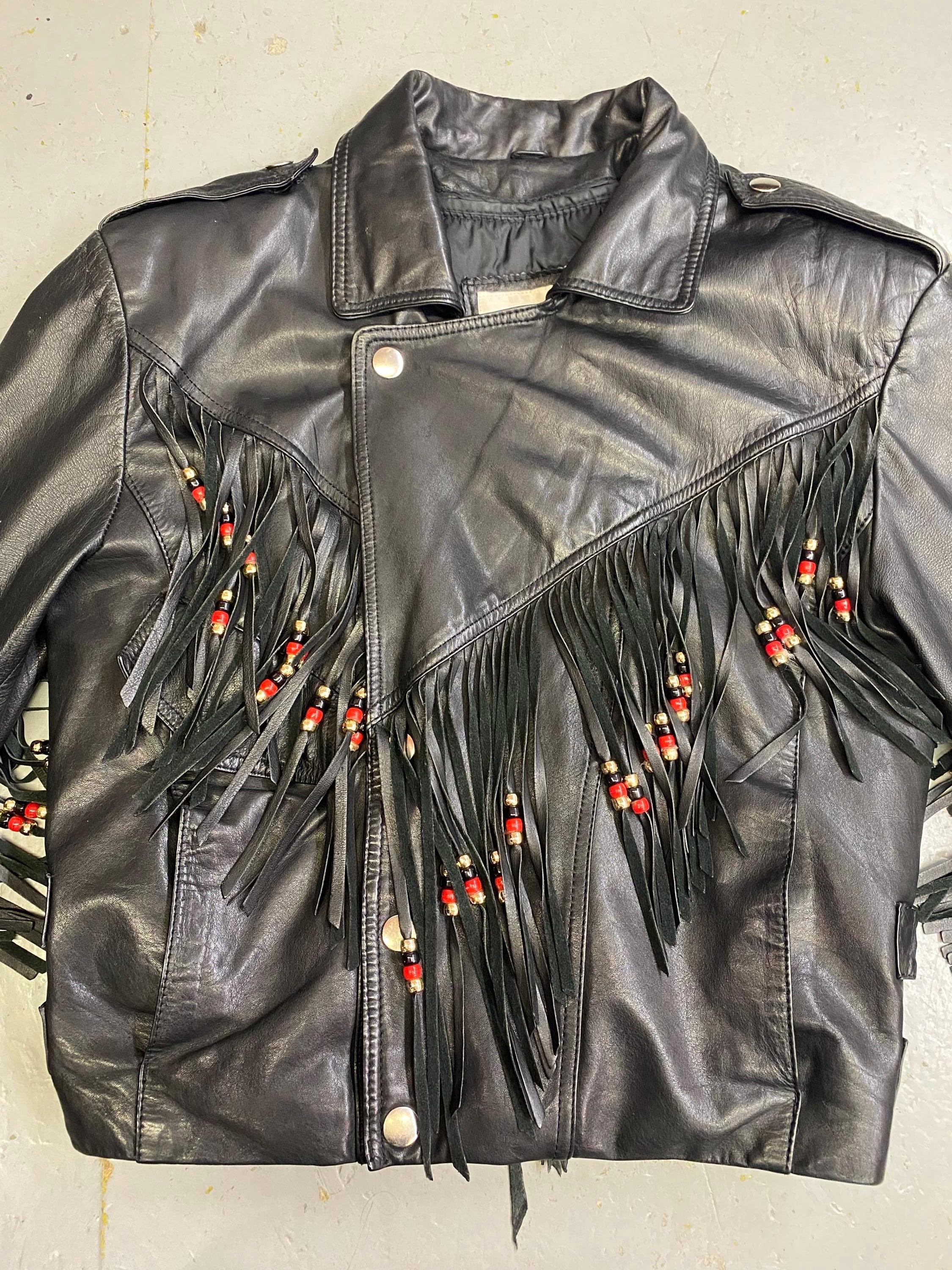 Simple project beaded biker jacket