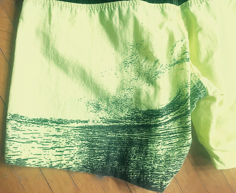Made in the USA 1980s Bright NEON Surf shorts by GOTCHA size 34